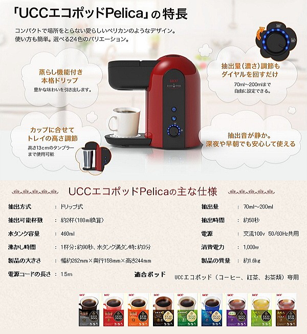 uccコーヒーメーカ ペリカ pelica インディゴ