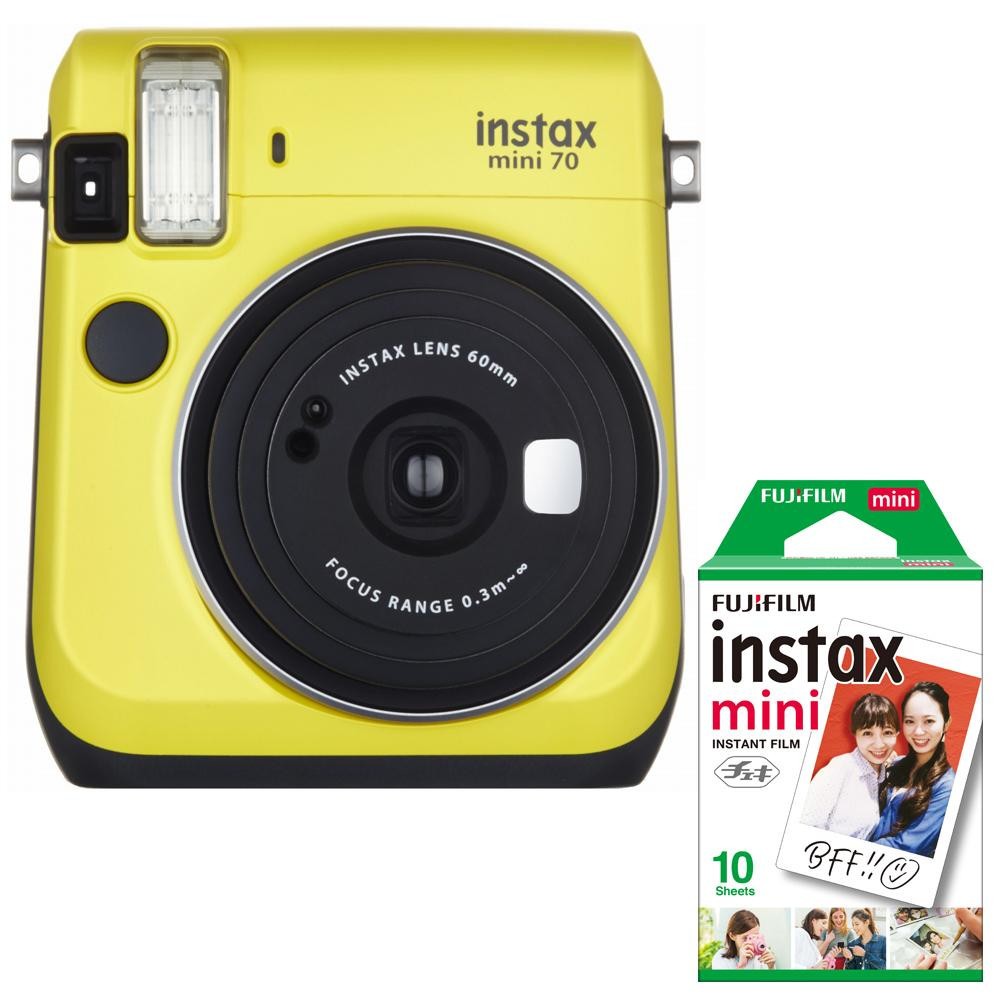 Fujifilm 富士フイルム チェキ Instax Mini70 直送商品 付 10枚 専用チェキフィルム1p イエロー