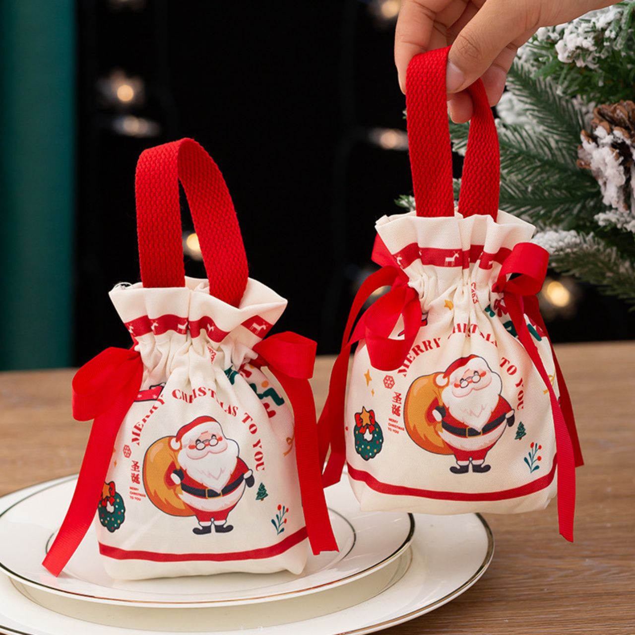 クリスマス ギフト 巾着袋 3枚セット ラッピング プレゼント