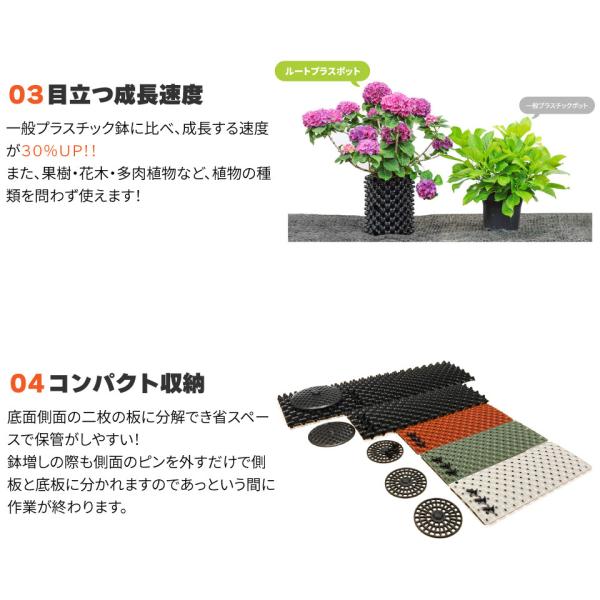 50個組】 RootPlus ルートプラスポット ガーデニング 植木鉢 植物 栽培
