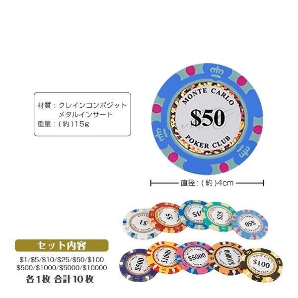 送料無料 ポーカーチップ カジノ 10枚セット : YIYI店 - 通販 - Yahoo
