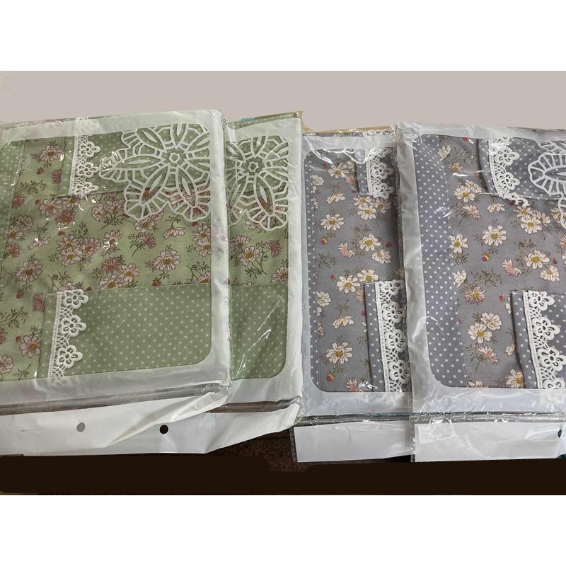 ポケット付き女性エプロン 可愛い花柄 防水裏生地 二重構造 キッチン