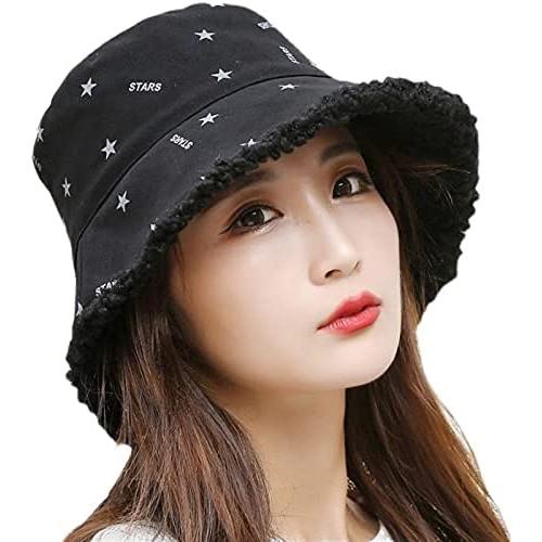 在庫処分 500円 裏ボアバケットハットレディース 冬 ボアハット 帽子