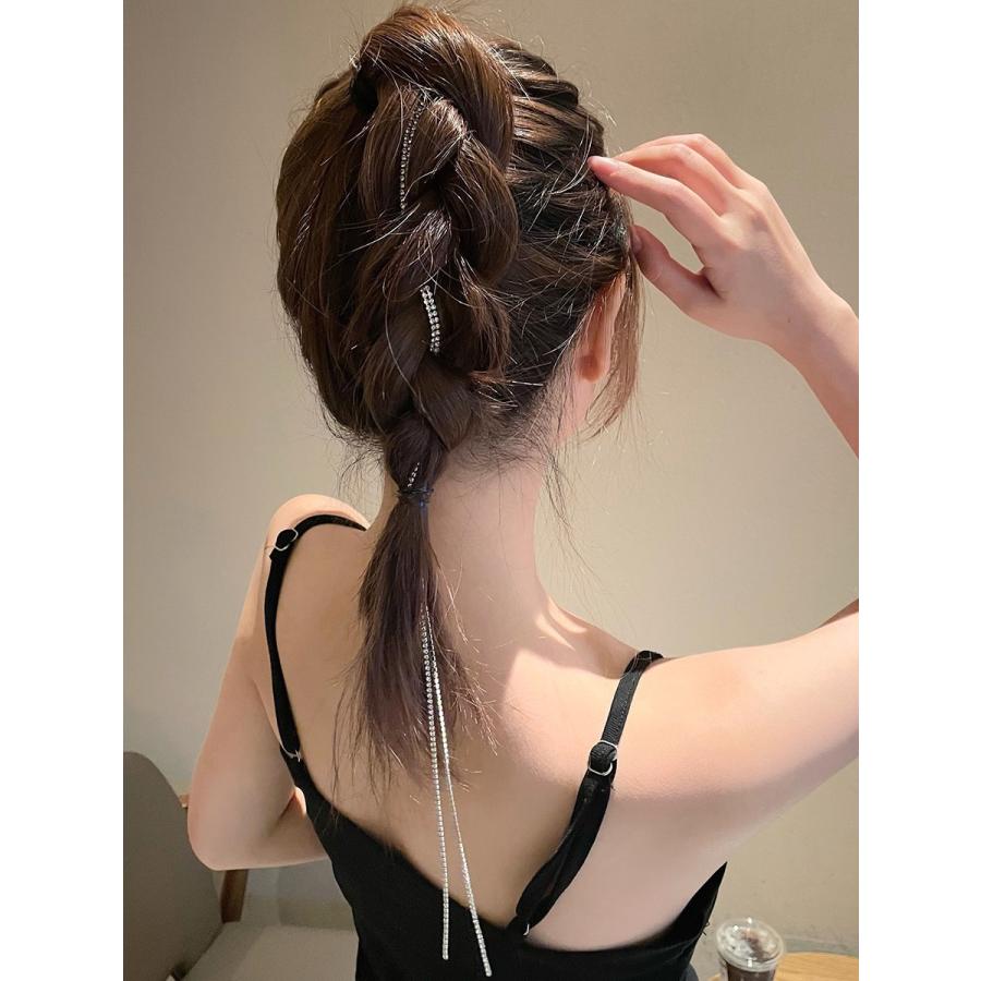編み込みエクステ 束毛　ヘアアクセサリー 編み込みエクステ ロングストレート 束毛 ヘアアクセサリー