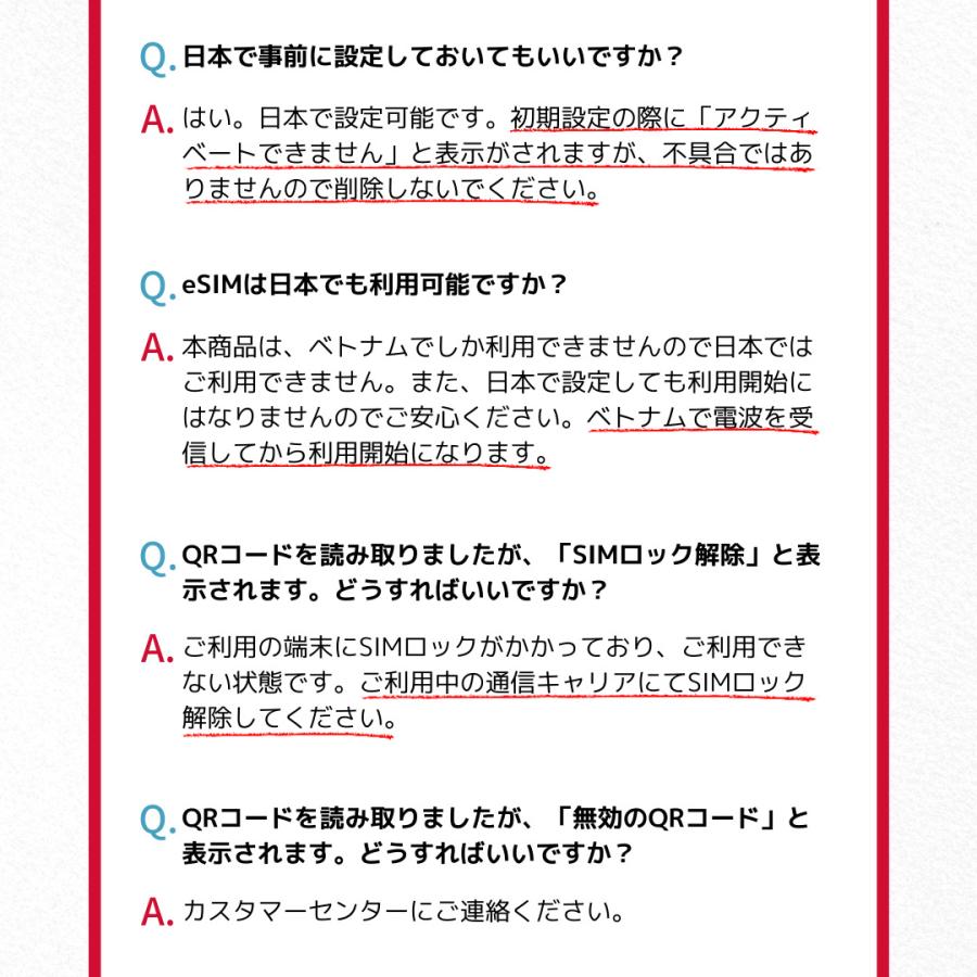 最大65%OFFクーポン ベトナムeSIM 7日間 プリペイドeSIM ビナフォン正規品 高速データ無制限 SMS受信のみ可能 有効期限 ご購入から 30日以内使用