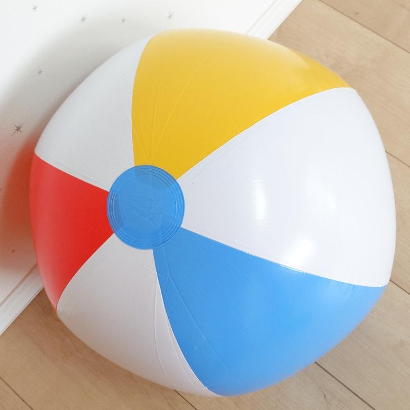 送料無料 お得2個セット 4色ビーチボール 大玉 約45cm 鈴入り 音がする