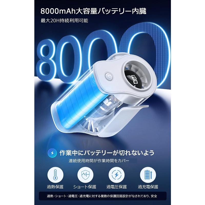 腰掛け扇風機【4000mAh大容量1台4役】ベルトファン 携帯扇風機 腰掛け