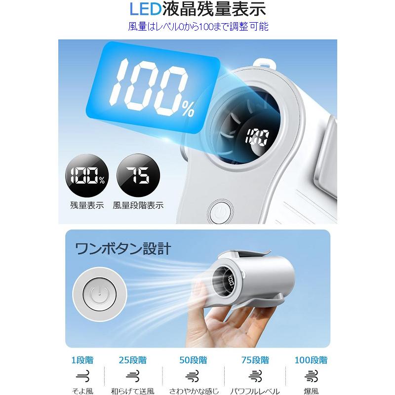 腰掛け扇風機【4000mAh大容量1台4役】ベルトファン 携帯扇風機 腰掛け