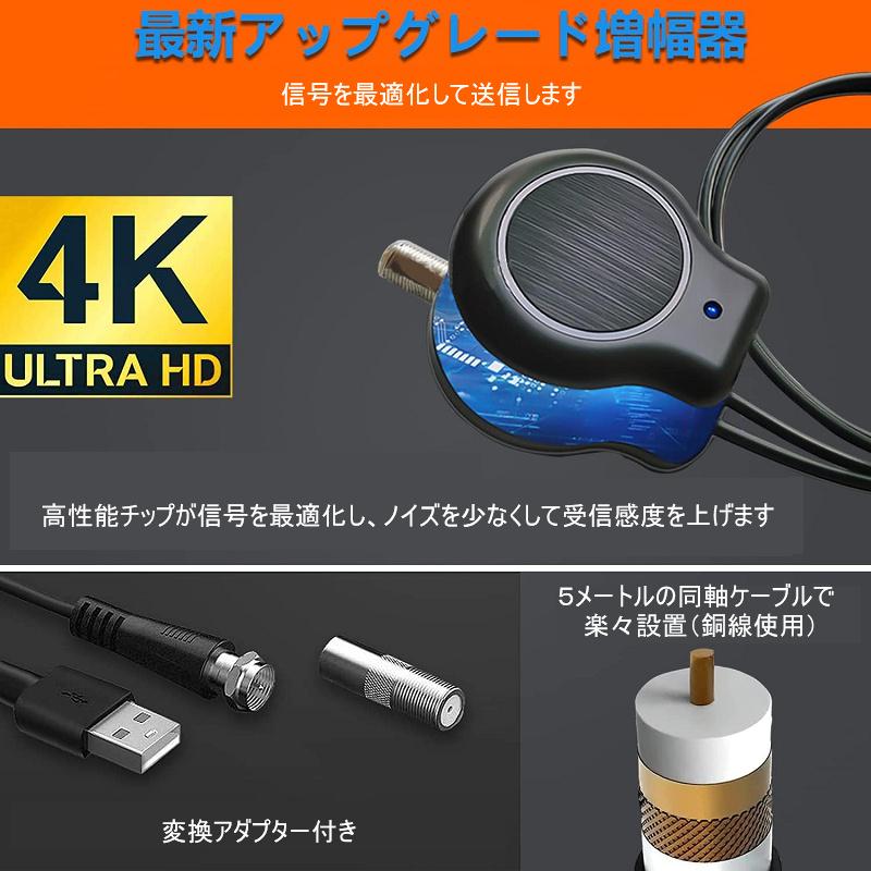 送料無料 2026年改良モデル デジタル テレビアンテナ 信号ブースター
