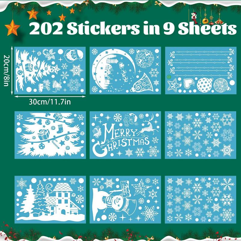 送料無料 クリスマス 窓ステッカー 窓シール 飾り 9枚 20×30CM 200pcs