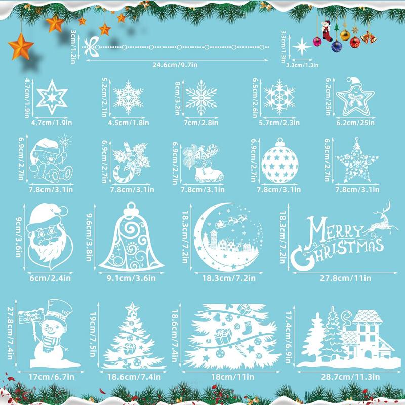 送料無料 クリスマス 窓ステッカー 窓シール 飾り 9枚 20×30CM 200pcs