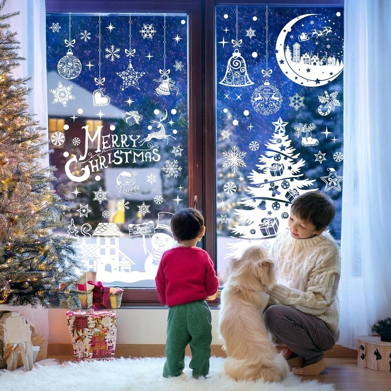 送料無料 クリスマス 窓ステッカー 窓シール 飾り 9枚 20×30CM 200pcs