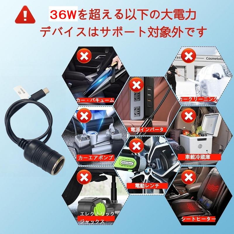送料無料 進化版 PD12Vモード搭載電源専用 最大36W 便利グッズ 車 車載