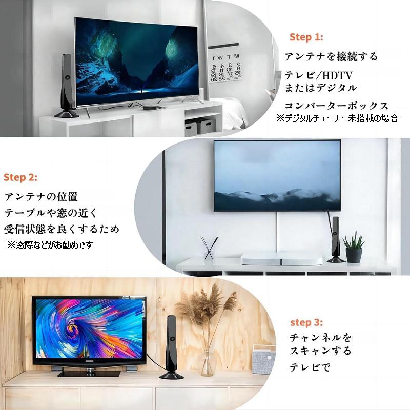 テレビ、テレビ台、室内用地デジアンテナ 室内テレビアンテナ 地デジ専用 スマートテレビ デジタルアンテナ