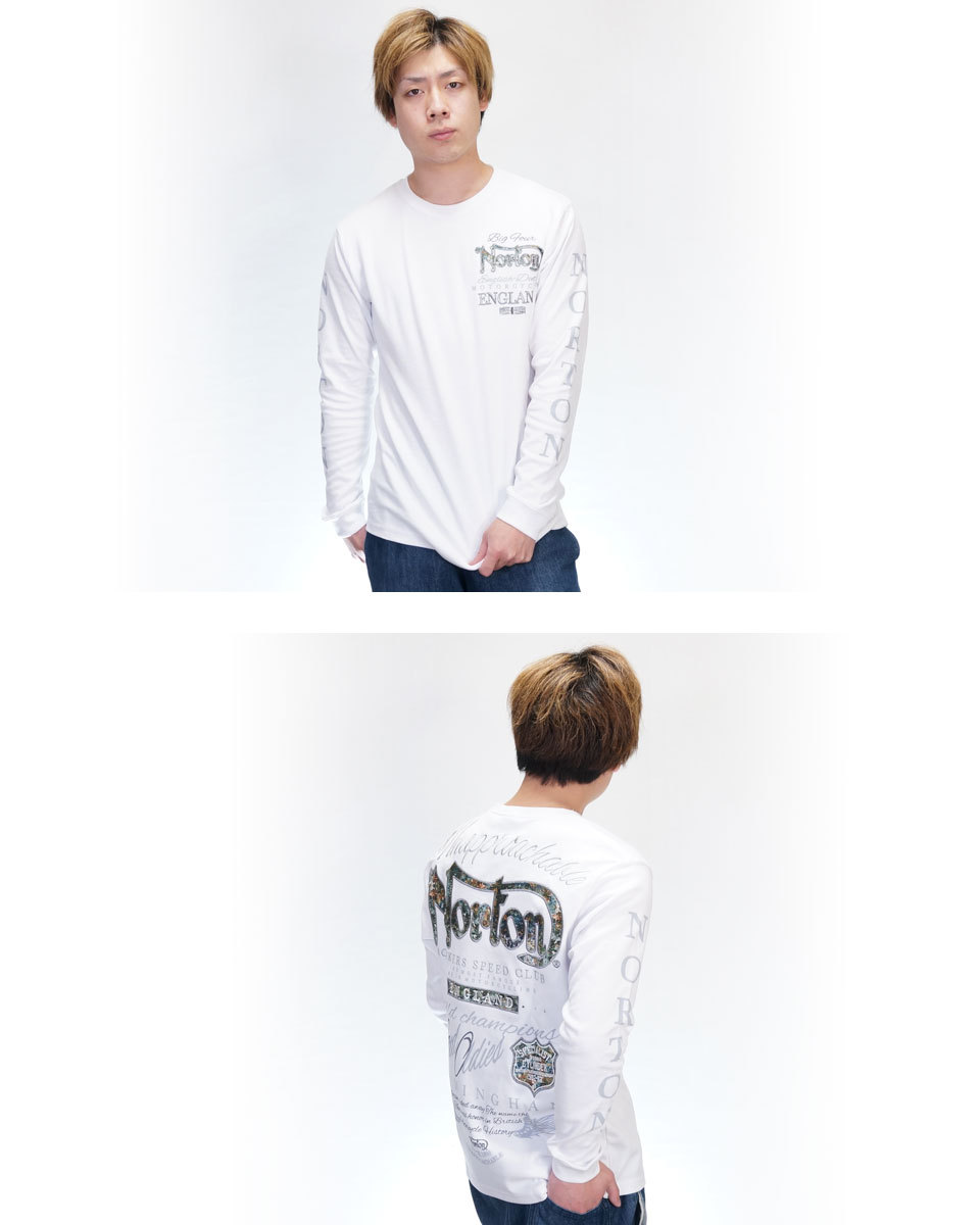ノートン Mixスチール ロゴ刺繍 長袖tシャツ ワッフル ロンt メンズ 新作22年モデル Norton 221n1102 最新情報