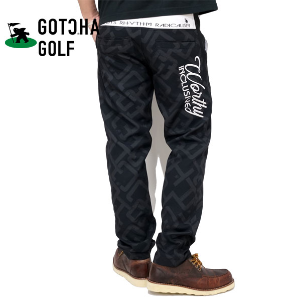 ガッチャゴルフ ロゴ 総柄 ドライ 4WAYストレッチパンツ メンズ 新作2023年モデル GOTCHA GOLF 231gg1802