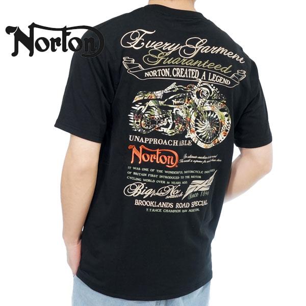 売り込み ノートン リゾート バイク モチーフ ロゴ刺繍 ドライ 半袖Tシャツ メンズ 新作2023年モデル NORTON 232n1005 