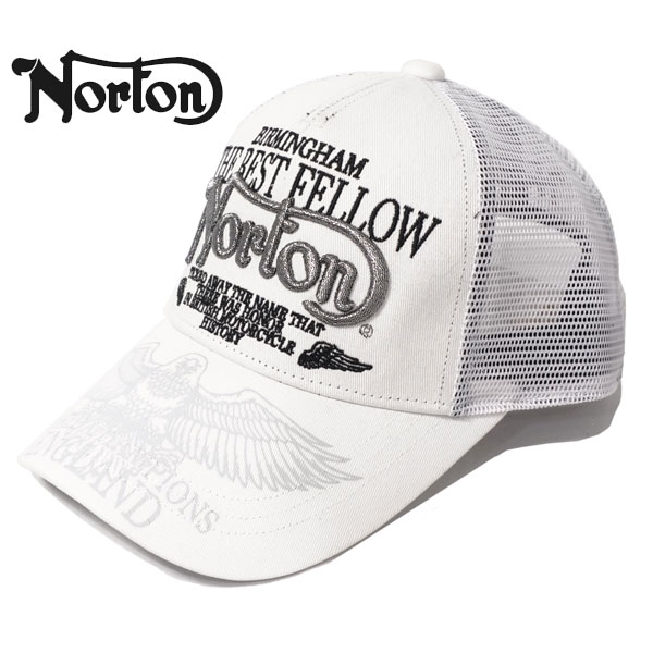 ノートン ラメロゴ刺繍 イーグル柄 ツイル メッシュキャップ 帽子 メンズ 新作2024年モデル NORTON 241n8701｜02brand｜02