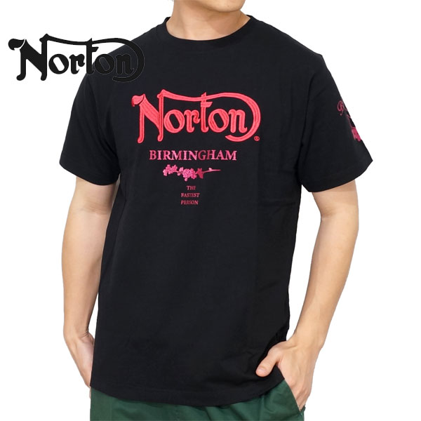 ノートン サクラメタリック ロゴ刺繍 半袖Tシャツ メンズ 新作2024年モデル NORTON 24...