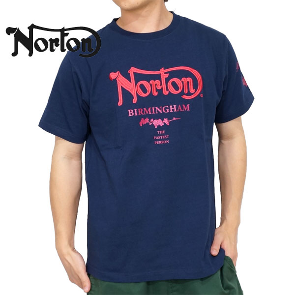 ノートン サクラメタリック ロゴ刺繍 半袖Tシャツ メンズ 新作2024年モデル NORTON 24...
