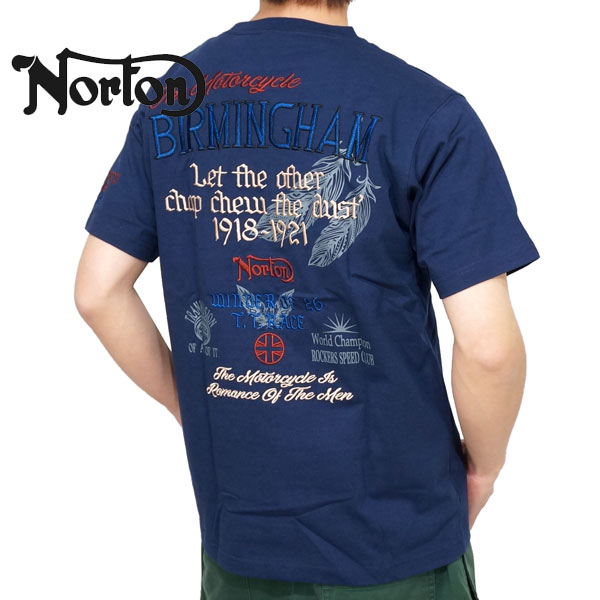 ノートン ネイティブカラー刺繍 フェザー柄 半袖Tシャツ メンズ 新作2024年モデル NORTON...