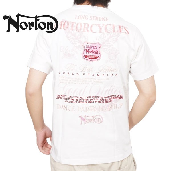 ノートン ピンクフェザー ロゴ刺繍 半袖Tシャツ メンズ 新作2024年モデル NORTON 242n1028｜02brand｜02