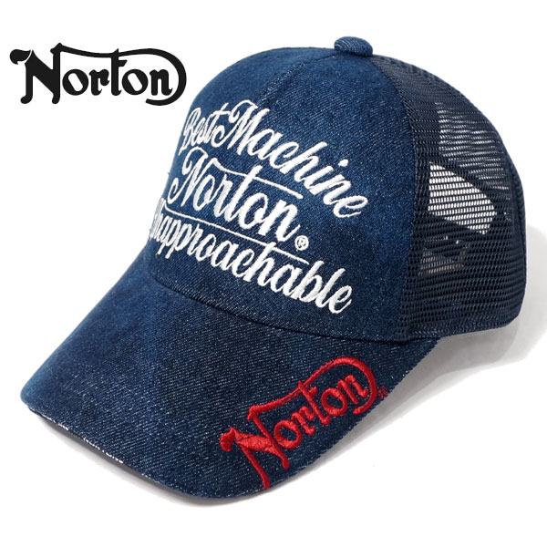 ノートン ロゴ刺繍 パイピング デニム メッシュキャップ 帽子 メンズ 新作2024年モデル NORTON 242n8700｜02brand｜03