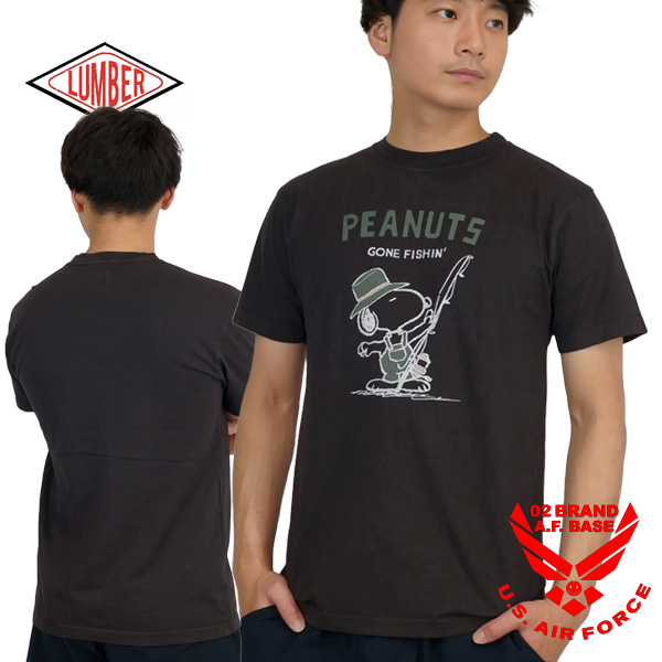 【売り切りセール】スヌーピー　シャツ　Soullandコラボ peanuts SNOOPY ランバー スヌーピーコラボ フィッシングスヌーピー 半袖