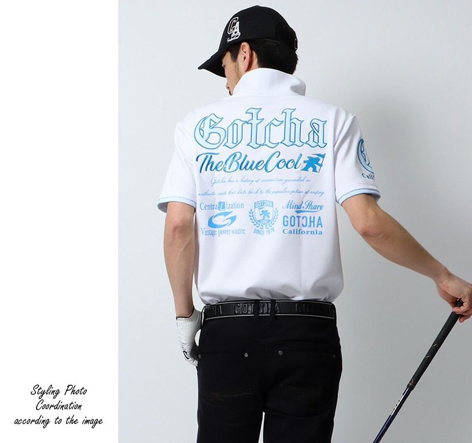GOTCHA GOLF ガッチャゴルフ ボタニカルネオン柄 ロゴ刺繍 半袖