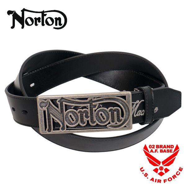 送料無料 ノートン ベルト 黒 251N8100 Norton バイカー JF Norton] JAPAN ブラッシュ ホールレス ベルト | PEET ONLINE STORE