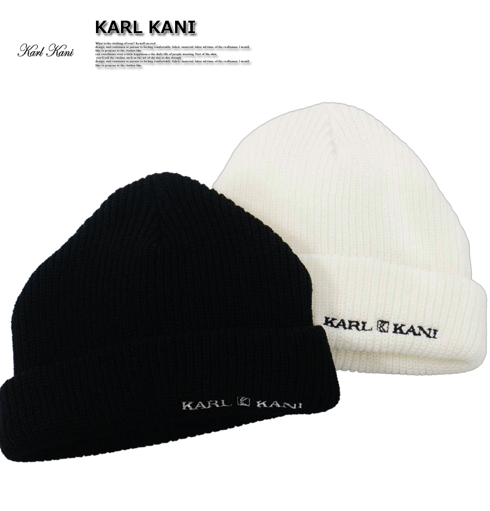 Karl Kani（カールカナイ） ロゴ刺繍 ビーニー ニットキャップ 帽子