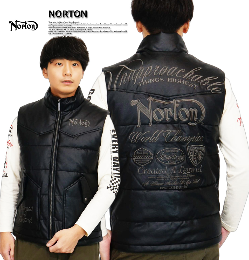 【極美品】Norton フードライナー 中綿デニムベスト 刺繍ロゴ デカロゴ Norton デニムダウンベスト M フード付 刺繍ロゴ - メルカリ