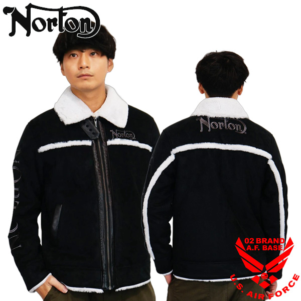 ノートン（NORTON） ロゴ刺繍 フェイク ムートンジャケット アウター