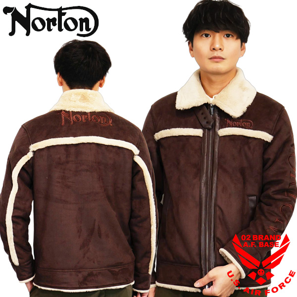 ノートン（NORTON） ロゴ刺繍 フェイク ムートンジャケット アウター
