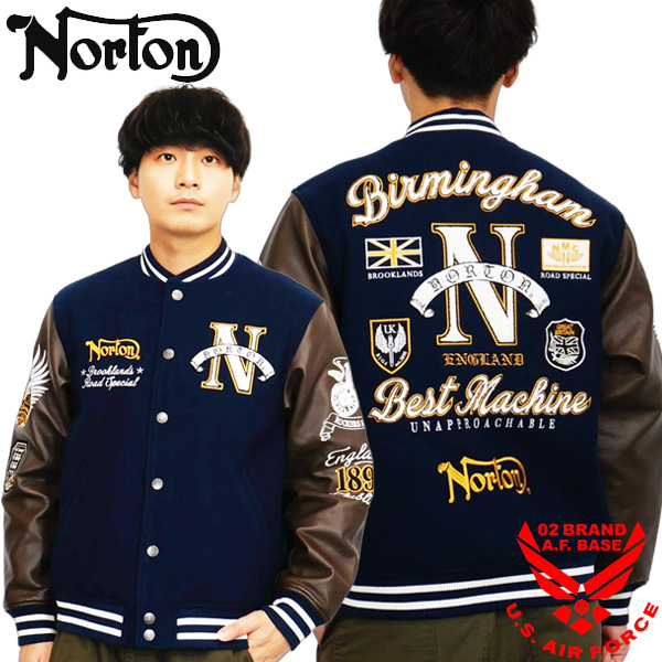ノートン（NORTON） ロゴ刺繍 スタジアムジャケット スタジャン
