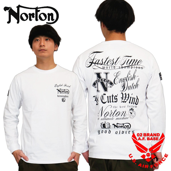 ノートン（NORTON） ロゴエンブレム 刺繍 長袖Tシャツ ロンTee メンズ