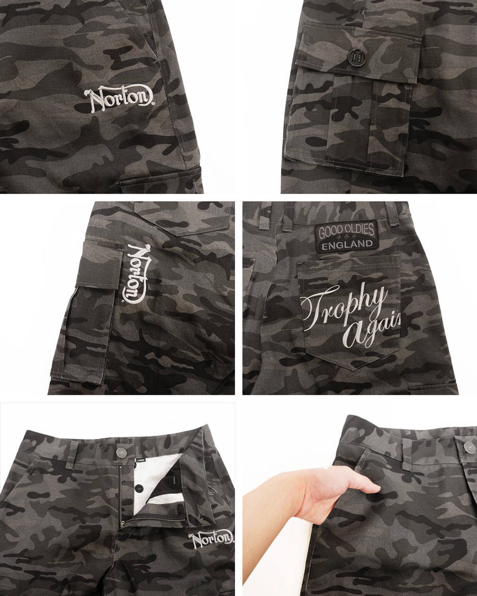 ノートン（NORTON） ロゴ刺繍 迷彩 カーゴパンツ メンズ 新作2026年