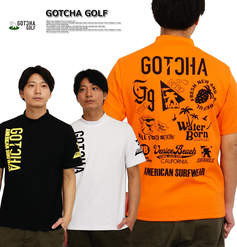 GOTCHA GOLF ガッチャゴルフ UVカット ワントーンロゴ プリント