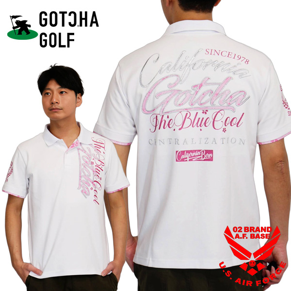 GOTCHA GOLF ガッチャゴルフ UVカット シャイニーピンク サクラ刺繍