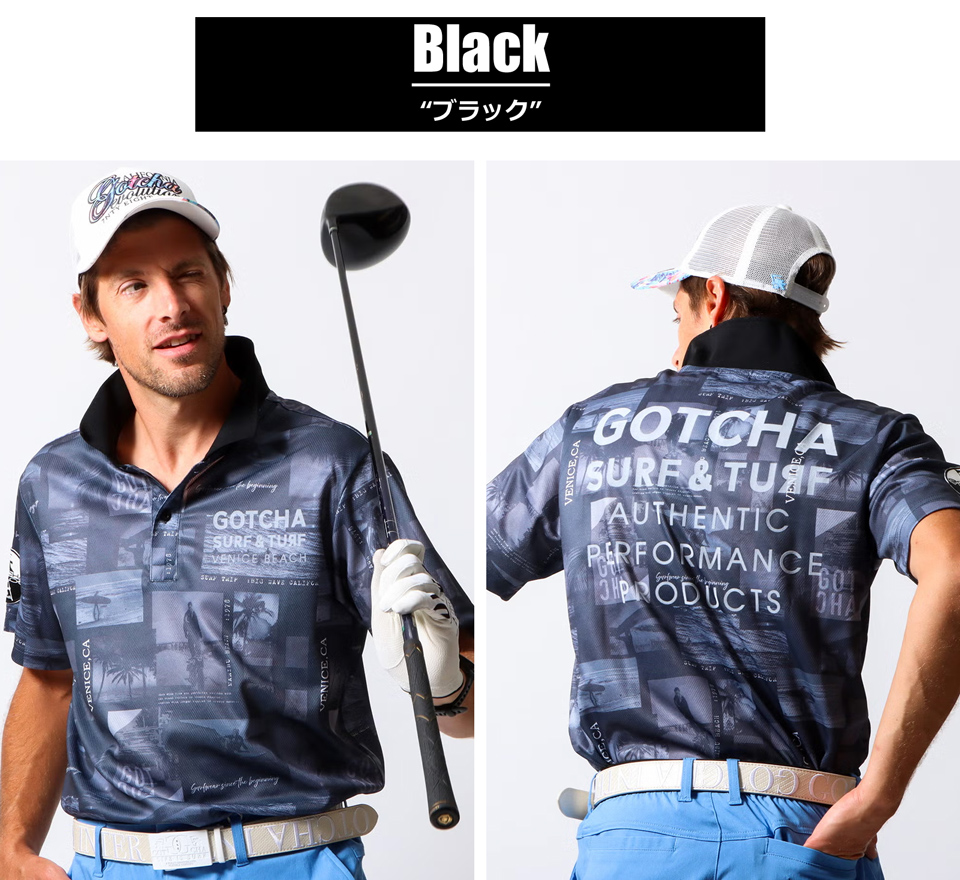 GOTCHA GOLF ガッチャゴルフ フォトコラージュ モノトーン ストレッチ