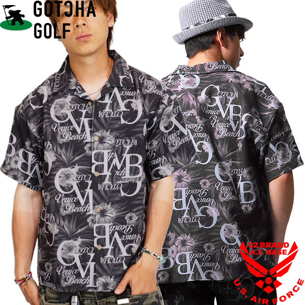 ガッチャゴルフ リゾートボタニカル柄 ストレッチ 半袖シャツ メンズ 新作2026年モデル GOTCHA GOLF 262gg1522_1