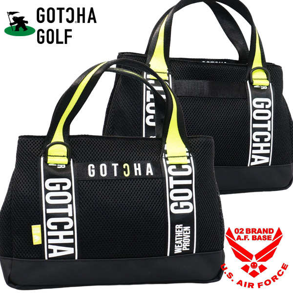 ガッチャゴルフ ゴルフ 保冷 ラウンドポーチ 262gg8501 ブラック GOTCHA GOLF ガッチャゴルフ 保冷 2way ロゴ刺繍 スポンジメッシュ