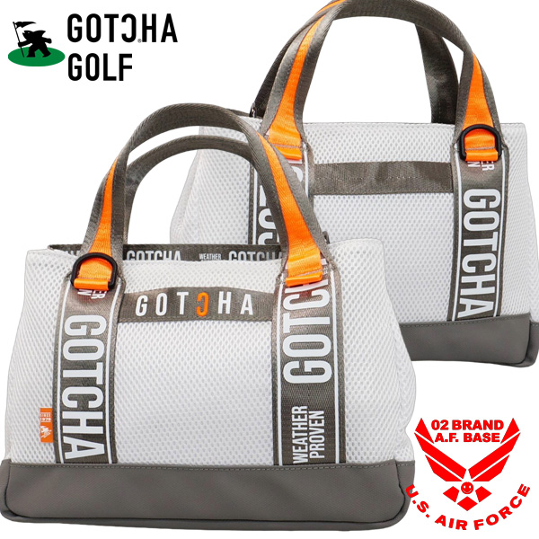 ガッチャゴルフ ゴルフ メッシュラウンドポーチ 262gg8501 白 GOTCHA GOLF ガッチャゴルフ 保冷 2way ロゴ刺繍 スポンジメッシュ