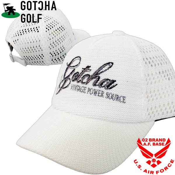 GOTCHA GOLF ガッチャゴルフ ラメロゴ刺繍 サーモメッシュキャップ