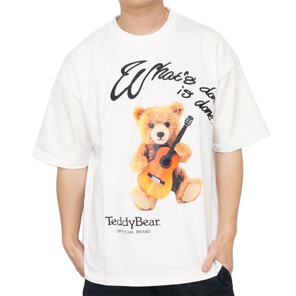 テディベア ギターリストテディープリント ルーズサイズ 半袖Tシャツ ユニセックス 新作2024年モデル Teddy Bear 324106｜02brand｜02