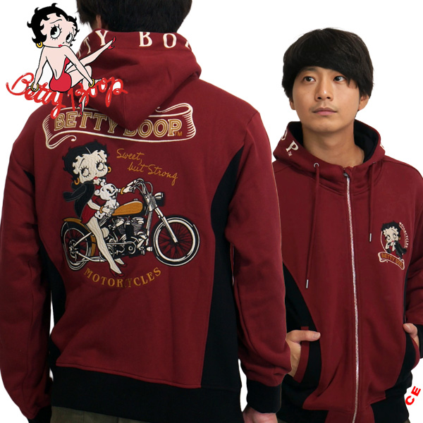 ベティブープ バイカーズベティー刺繍 スウェットパーカー ユニセックス 新作2025年モデル BETTY BOOP bbn-2520_2