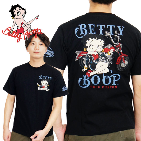 BETTY BOOP（ベティ ブープ） バイカーズベティー刺繍 半袖Tシャツ