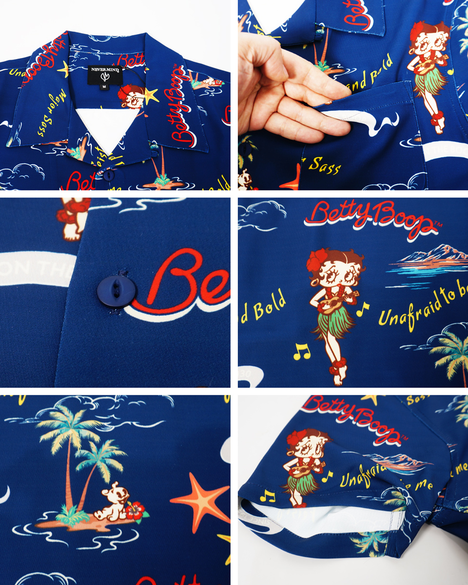 BETTY BOOP（ベティ ブープ） リゾートベティー 半袖アロハシャツ ユニ 