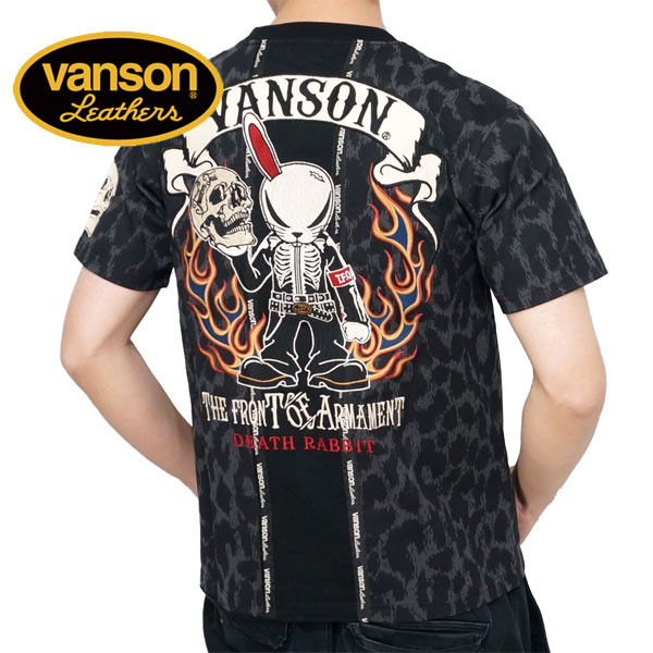 バンソン クローズワーストコラボ デスラビット ホールドスカル 刺繍 半袖Tシャツ メンズ 新作2024年モデル VANSON 武装戦線 TFOA crv-2405｜02brand｜04