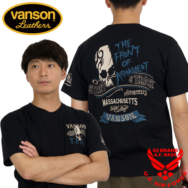 VANSON バンソン クローズワーストコラボ 背にドクロ 刺繍 半袖T